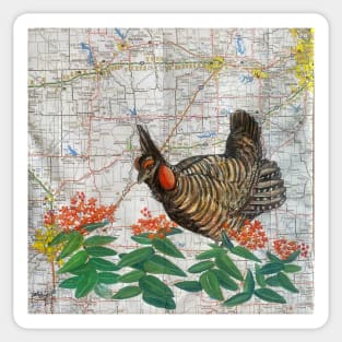 Prairie Chicken and Butterfly Milkweed Sticker